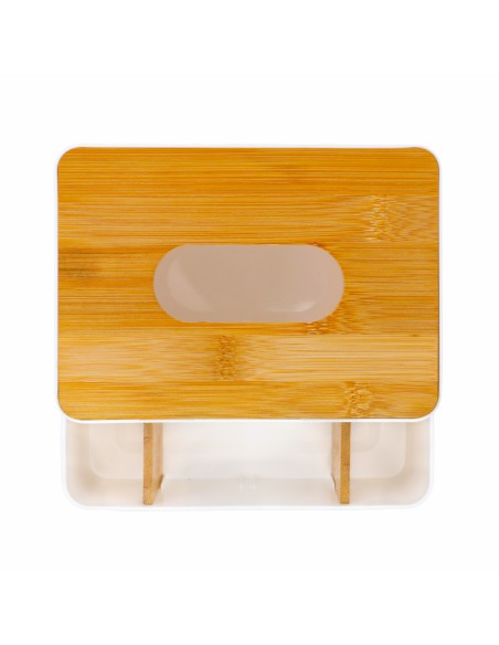 Boîte de Rangement Multifonctions avec Couvercle Bambou