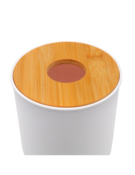 Boîte à Mouchoirs Ronde Style Japonais avec Couvercle Bambou Naturel
