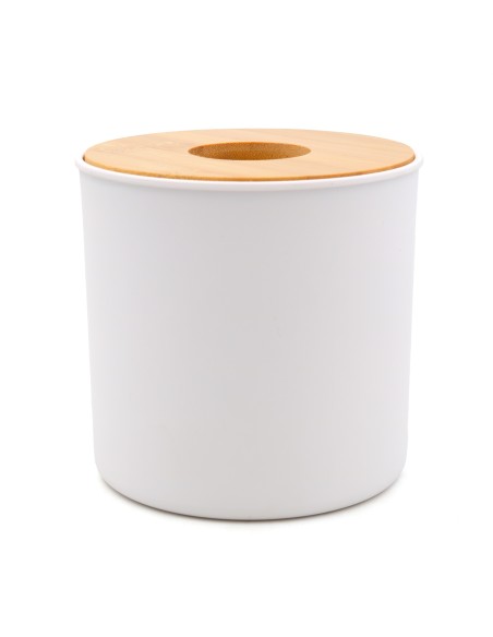 Boîte à Mouchoirs Ronde Style Japonais avec Couvercle Bambou Naturel
