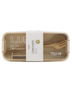 Lunch Box Paille de Blé au Couvercle Transparent - 750 ML...