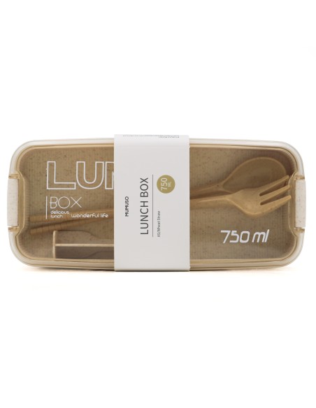 Lunch Box Paille de Blé au Couvercle Transparent - 750 ML - Abricot