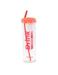 Bouteille d'eau avec Paille Pliable et Infuseur (Rose/700...