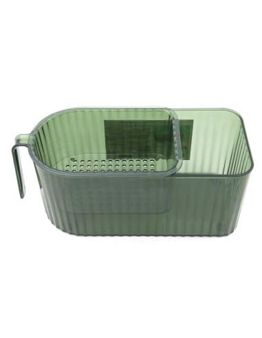 Corbeille à Fruits 2 Étages - Vert Transparent