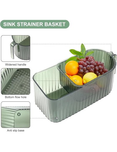 Corbeille à Fruits 2 Étages - Vert Transparent