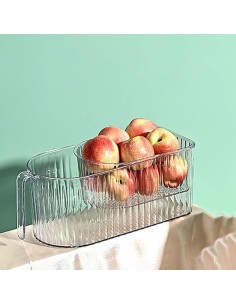 Corbeille à Fruits 2 Étages - Blanc Transparent