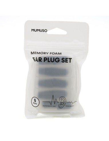 Bouchons d'Oreilles Mousse Mémoire 5 Paires - Gris