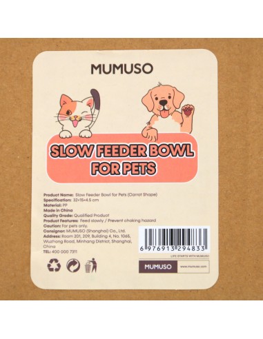 Gamelle Anti-glouton pour Chien et Chat - Forme...