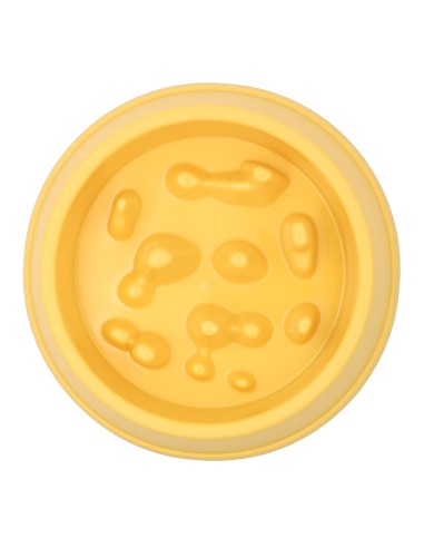 Gamelle Anti-Glouton pour Chien et Chat - Jaune