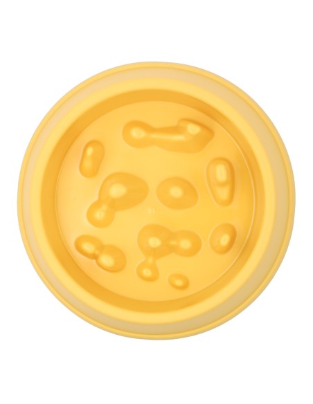 Gamelle Anti-Glouton pour Chien et Chat - Jaune