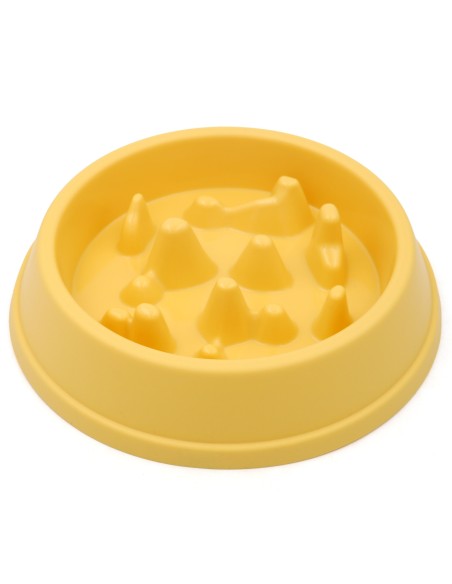 Gamelle Anti-Glouton pour Chien et Chat - Jaune