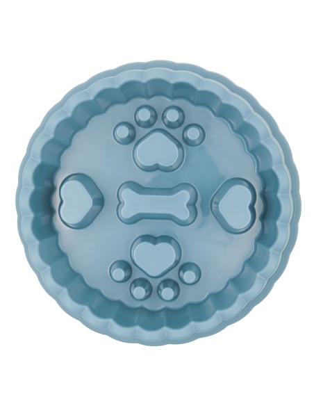 Gamelle Anti-Glouton Design Cœur et Os - Bleue