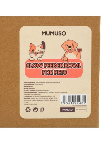 Gamelle Anti-Glouton Design Cœur et Os - Bleue