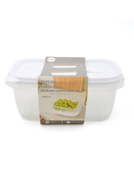 Set de 2 Boîtes de Conservation Alimentaire 1200 ml