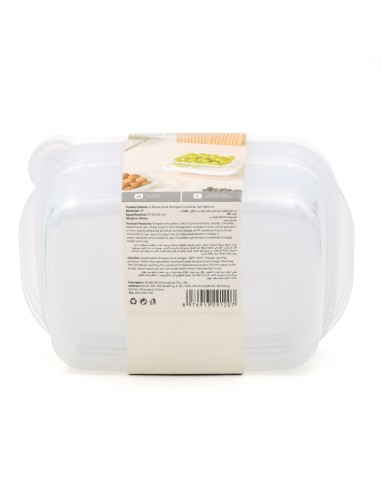 Set de 3 Boîtes de Conservation Alimentaire 600 ml
