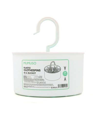 Lot de 24 Pinces à Linge dans un Seau