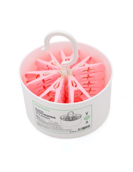 Lot de 24 Pinces à Linge dans un Seau
