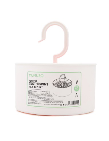 Lot de 24 Pinces à Linge dans un Seau