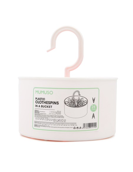 Lot de 24 Pinces à Linge dans un Seau