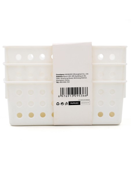 Set de 3 Paniers de Rangement Multifonctionnels - Blanc