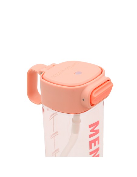 Gourde d'Eau Sport 650 ml avec Paille - Rose