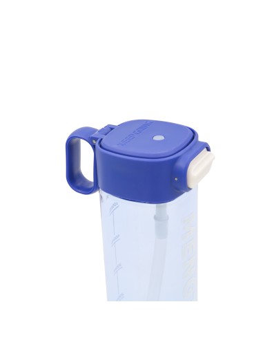 Gourde d'Eau Sport 650 ml avec Paille - Bleue