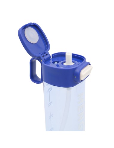 Gourde d'Eau Sport 650 ml avec Paille - Bleue