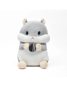 Coussin Chauffe-Mains Peluche Hamster Gris
