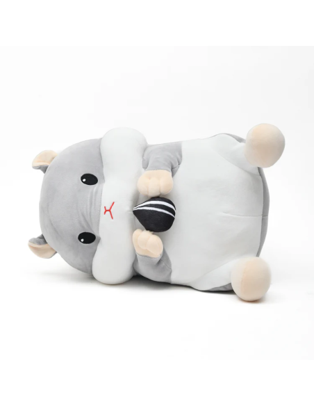 Coussin Chauffe-Mains Peluche Hamster Gris