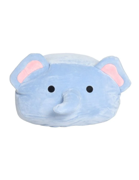 Coussin Chauffe-Mains Peluche Eléphant Bleu
