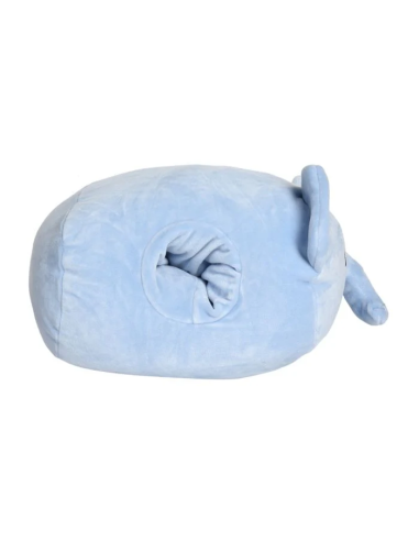 Coussin Chauffe-Mains Peluche Eléphant Bleu