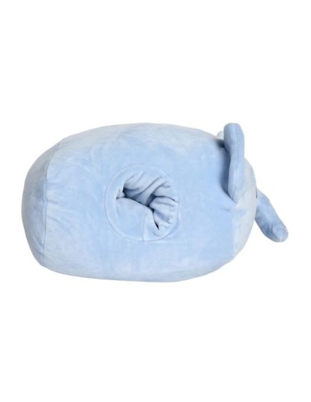 Coussin Chauffe-Mains Peluche Eléphant Bleu