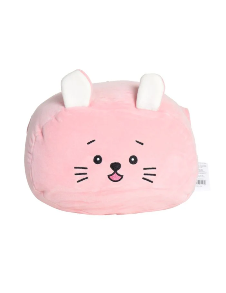 Coussin Chauffe-Mains Peluche Chat Rose