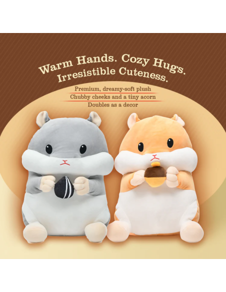 Coussin Chauffe-Mains Peluche Hamster
