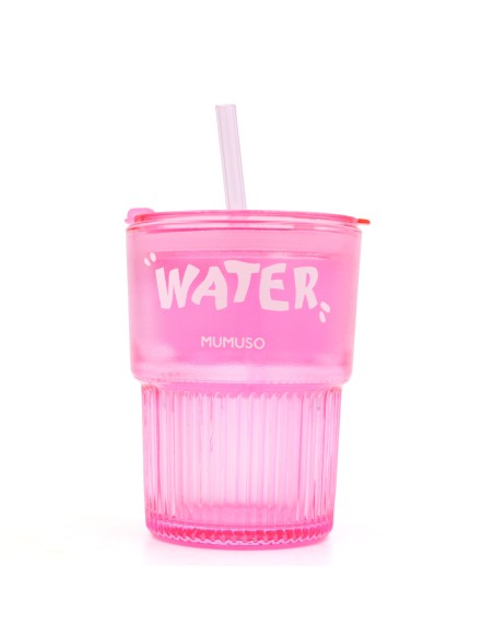 Tasse à Café Voyage Rose avec Couvercle & Paille (450ml)