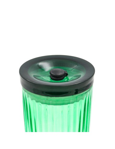 Gobelet en Verre Cannelé Vert avec Paille &...