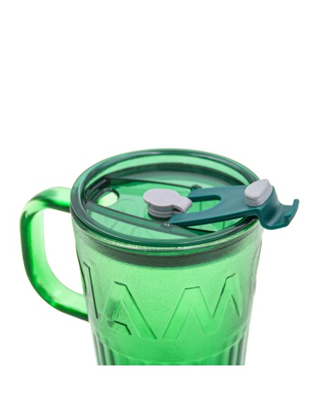 Mug à Café "Diamonds" Vert avec Paille (450ml)