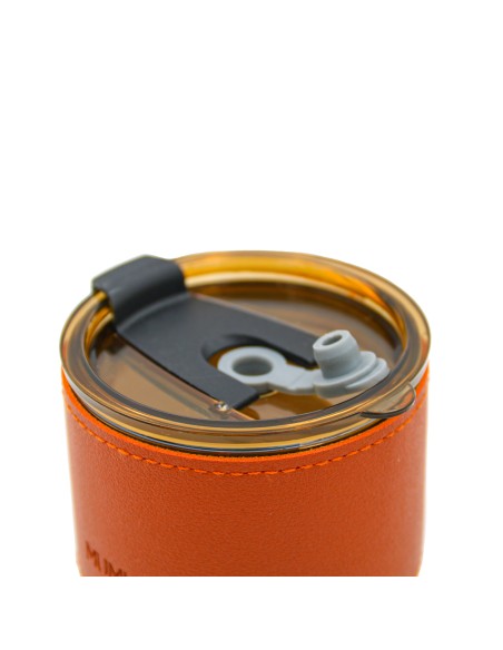 Gobelet Isotherme Verre Borosilicate avec Étui Cuir (380ml)