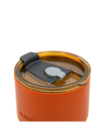 Gobelet Isotherme Verre Borosilicate avec Étui Cuir (380ml)