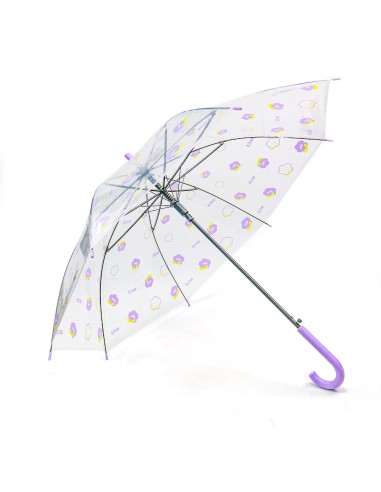 Parapluie Canne Poignée J Motifs Fleurs
