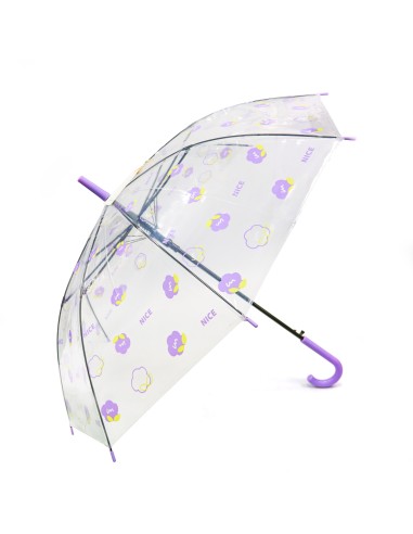 Parapluie Canne Poignée J Motifs Fleurs