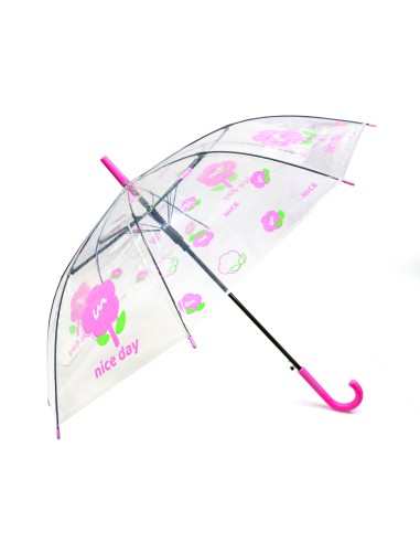Parapluie Canne Poignée J Motifs Fleurs