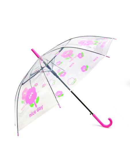 Parapluie Canne Poignée J Motifs Fleurs