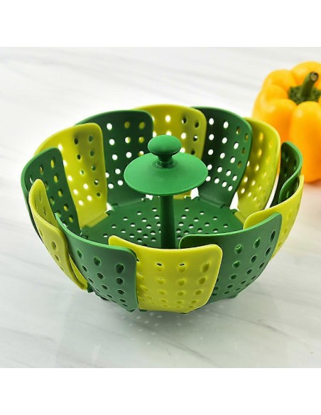 Panier Vapeur Pliable en Forme de Lotus – Vert