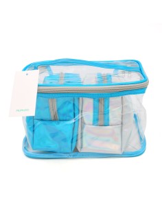 Set de 3 Trousses de Toilette Laser Bleu