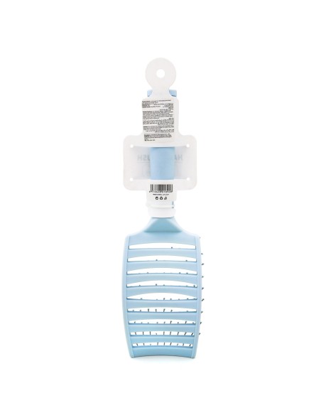 Brosse Démêlante Évidée avec Grattoir de Nettoyage (Bleue)