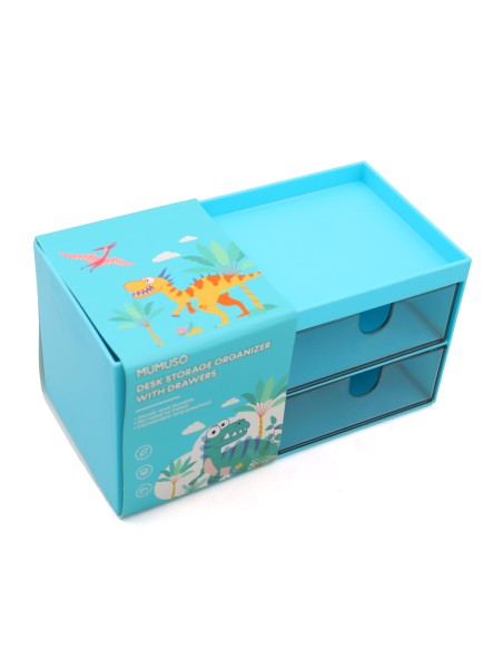 Organisateur de Bureau avec 2 Tiroirs - Design Dinosaures