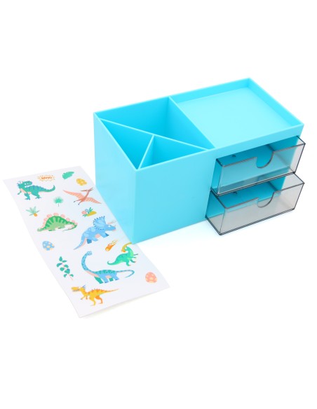 Organisateur de Bureau avec 2 Tiroirs - Design Dinosaures