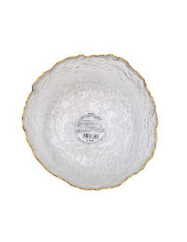 Saladier Verre Ondulé avec Bordure Dorée 750ml