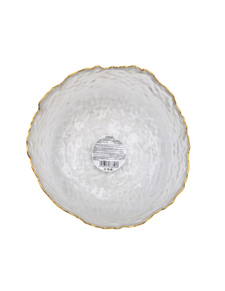 Saladier Verre Ondulé avec Bordure Dorée 750ml