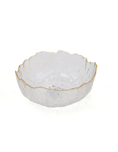 Saladier Verre Ondulé avec Bordure Dorée 750ml
